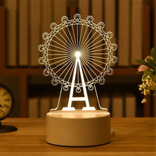 Load image into Gallery viewer, USB Operated 3D Acrylic LED Night Light Festival Birthday Kids Gifts Bedroom Bedside Decor Night Lamp Home Novelty Lighting