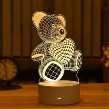 Load image into Gallery viewer, USB Operated 3D Acrylic LED Night Light Festival Birthday Kids Gifts Bedroom Bedside Decor Night Lamp Home Novelty Lighting