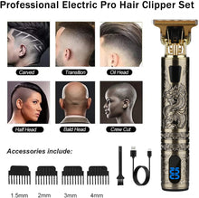 Load image into Gallery viewer, USB Rechargeable T9 Baldheaded Hair Clipper Electric hair trimmer Cordless Shaver Trimmer 0mm Men Barber Hair Cutting Machine