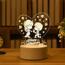 Load image into Gallery viewer, USB Operated 3D Acrylic LED Night Light Festival Birthday Kids Gifts Bedroom Bedside Decor Night Lamp Home Novelty Lighting