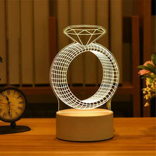 Load image into Gallery viewer, USB Operated 3D Acrylic LED Night Light Festival Birthday Kids Gifts Bedroom Bedside Decor Night Lamp Home Novelty Lighting