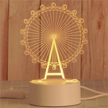 Load image into Gallery viewer, USB Operated 3D Acrylic LED Night Light Festival Birthday Kids Gifts Bedroom Bedside Decor Night Lamp Home Novelty Lighting