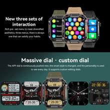 Load image into Gallery viewer, Men Smart Watch Military Healthy Monitor AI Voice Bluetooth Call Fitness Waterproof Sports Smartwatch for IOS Android Phone 2023