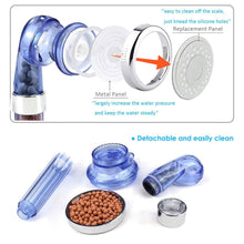 Load image into Gallery viewer, ZhangJi 3 Modes Bath Shower Adjustable Jetting Shower Head High Pressure Saving Water Bathroom Anion Filter Shower SPA Nozzle