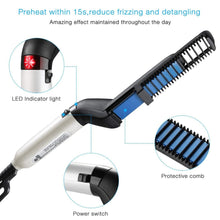 Load image into Gallery viewer, Men Beard Straightener Hair Styler Combs Hair Straightening Flat Iron Multifunctional Quick Hair Styler Ship from USA WAREHOUSE