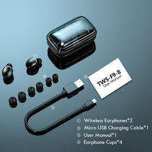 Load image into Gallery viewer, TWS Bluetooth 5.0 Wireless Premium Earphones with Charging Box and Built-in Microphone