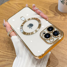 Load image into Gallery viewer, Luxury Transparent Magnetic Wireless Charging For Magsafe Case For iPhone Soft Plating Silicone Cover