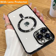 Load image into Gallery viewer, Luxury Transparent Magnetic Wireless Charging For Magsafe Case For iPhone Soft Plating Silicone Cover