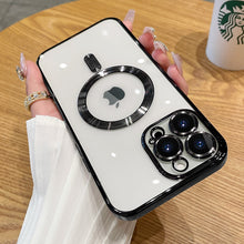 Load image into Gallery viewer, Luxury Transparent Magnetic Wireless Charging For Magsafe Case For iPhone Soft Plating Silicone Cover