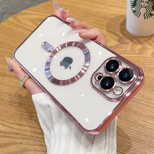 Load image into Gallery viewer, Luxury Transparent Magnetic Wireless Charging For Magsafe Case For iPhone Soft Plating Silicone Cover