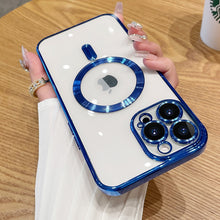 Load image into Gallery viewer, Luxury Transparent Magnetic Wireless Charging For Magsafe Case For iPhone Soft Plating Silicone Cover