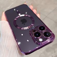 Load image into Gallery viewer, Luxury Transparent Magnetic Wireless Charging For Magsafe Case For iPhone Soft Plating Silicone Cover
