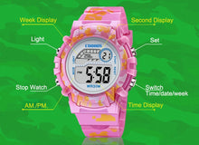 Load image into Gallery viewer, Camouflage Kids Watches LED Colorful Flash Digital Waterproof Clock For Boys Girls Date Week Creative Children's Watch