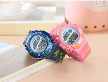 Load image into Gallery viewer, Camouflage Kids Watches LED Colorful Flash Digital Waterproof Clock For Boys Girls Date Week Creative Children's Watch