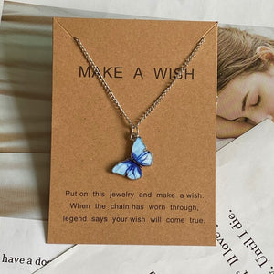 Fashion Women Necklace Korea Style New Butterfly Pendant Necklace Gift For Girl Cute Lovely Neck Jewelry