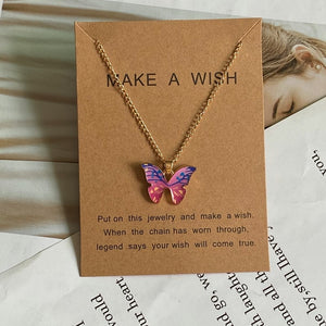 Fashion Women Necklace Korea Style New Butterfly Pendant Necklace Gift For Girl Cute Lovely Neck Jewelry