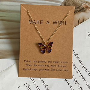 Fashion Women Necklace Korea Style New Butterfly Pendant Necklace Gift For Girl Cute Lovely Neck Jewelry