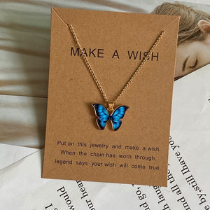 Fashion Women Necklace Korea Style New Butterfly Pendant Necklace Gift For Girl Cute Lovely Neck Jewelry