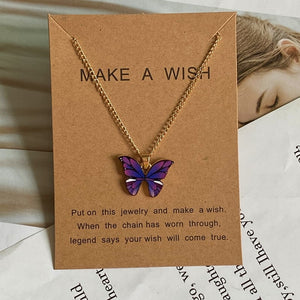 Fashion Women Necklace Korea Style New Butterfly Pendant Necklace Gift For Girl Cute Lovely Neck Jewelry