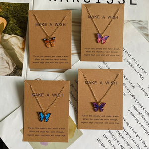 Fashion Women Necklace Korea Style New Butterfly Pendant Necklace Gift For Girl Cute Lovely Neck Jewelry