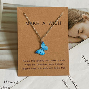 Fashion Women Necklace Korea Style New Butterfly Pendant Necklace Gift For Girl Cute Lovely Neck Jewelry