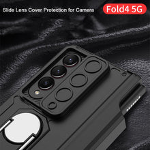 Load image into Gallery viewer, Shockproof Armor Case For Samsung Galaxy Z Fold 4 5G Fold4 Magnetic Hinge Slide Lens Cover with Ring and Pen Holder Kickstand
