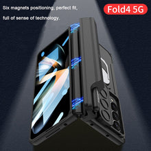 Load image into Gallery viewer, Shockproof Armor Case For Samsung Galaxy Z Fold 4 5G Fold4 Magnetic Hinge Slide Lens Cover with Ring and Pen Holder Kickstand
