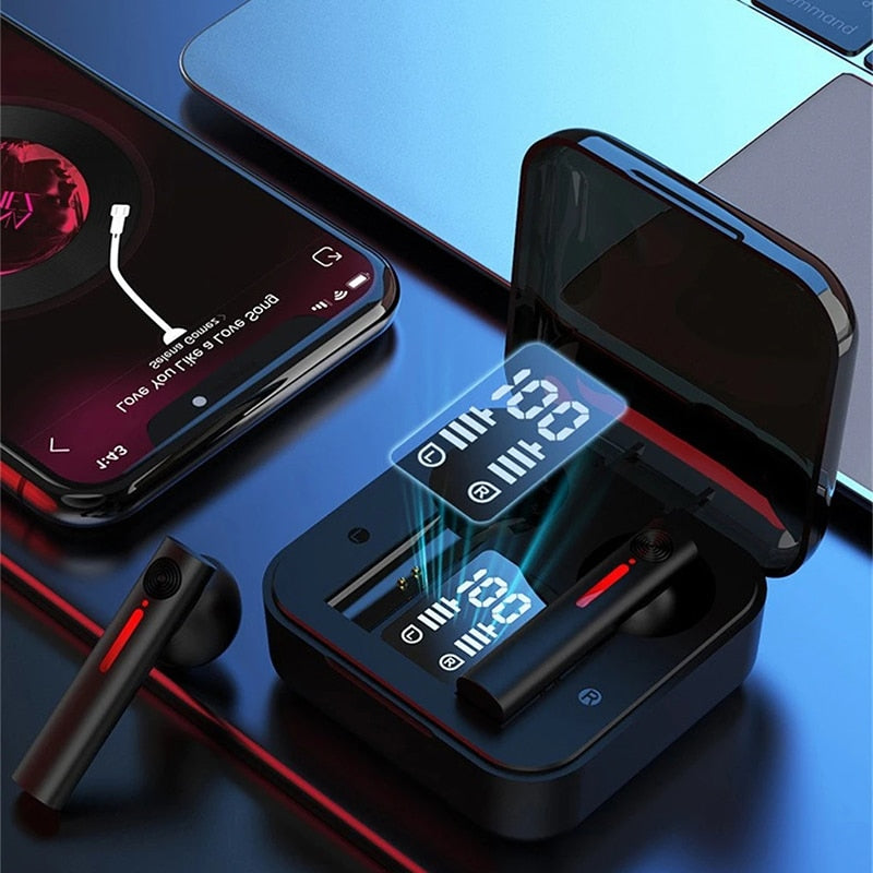 SMART EARPHONES Digital LED Display True Wireless Headset Binaural with Microphone