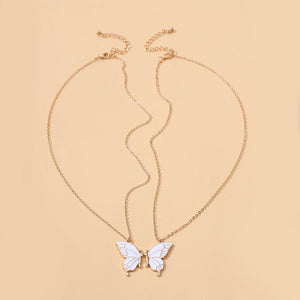 1pair Beauty Butterfly Pendant Necklaces for Women Girl Special Gift for Friends