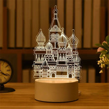 Load image into Gallery viewer, USB Operated 3D Acrylic LED Night Light Festival Birthday Kids Gifts Bedroom Bedside Decor Night Lamp Home Novelty Lighting
