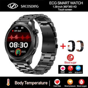 2023 New Blood Sugar Smartwatch 1.39 -inch 360*360 HD Touch Large Screen ECG Smart Watch Monitoring Non-invasive Blood Glucose