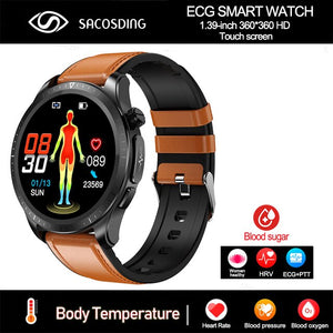 2023 New Blood Sugar Smartwatch 1.39 -inch 360*360 HD Touch Large Screen ECG Smart Watch Monitoring Non-invasive Blood Glucose