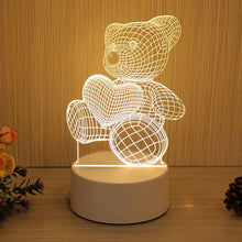 Load image into Gallery viewer, USB Operated 3D Acrylic LED Night Light Festival Birthday Kids Gifts Bedroom Bedside Decor Night Lamp Home Novelty Lighting
