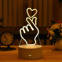 Load image into Gallery viewer, USB Operated 3D Acrylic LED Night Light Festival Birthday Kids Gifts Bedroom Bedside Decor Night Lamp Home Novelty Lighting
