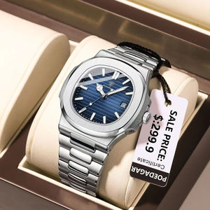 2023 New POEDAGAR Luxury Watch Business Waterproof Male Clock Luminous Date Stainless Steel Square Quartz Men Watch