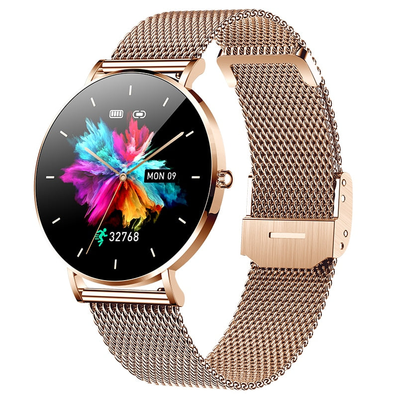 2023 New Ultra Thin Smart Watch Women 1.36" AMOLED 360*360 HD Pixel Display Always Show Time Call Reminder Smartwatch Ladies+Box