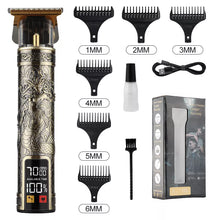 Load image into Gallery viewer, USB Rechargeable T9 Baldheaded Hair Clipper Electric hair trimmer Cordless Shaver Trimmer 0mm Men Barber Hair Cutting Machine
