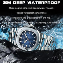 Load image into Gallery viewer, 2023 New POEDAGAR Luxury Watch Business Waterproof Male Clock Luminous Date Stainless Steel Square Quartz Men Watch
