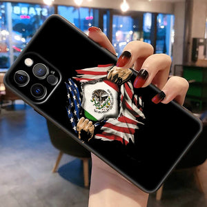 Mexico Customized Mexican Eagle Flag Phone Case For Apple iPhone Black Cover