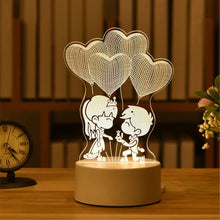 Load image into Gallery viewer, USB Operated 3D Acrylic LED Night Light Festival Birthday Kids Gifts Bedroom Bedside Decor Night Lamp Home Novelty Lighting

