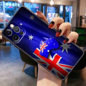 Australia Customized Australian Flag Phone Case For Apple iPhone Black Cover