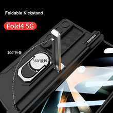 Load image into Gallery viewer, Shockproof Armor Case For Samsung Galaxy Z Fold 4 5G Fold4 Magnetic Hinge Slide Lens Cover with Ring and Pen Holder Kickstand
