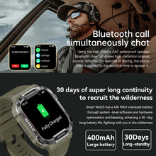 Load image into Gallery viewer, Men Smart Watch Military Healthy Monitor AI Voice Bluetooth Call Fitness Waterproof Sports Smartwatch for IOS Android Phone 2023
