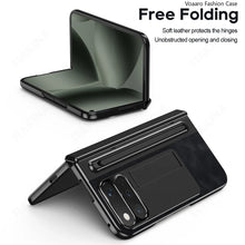 Load image into Gallery viewer, JAZZ RETRO SERIES Leather Case for Google Pixel 11 10 9 Pro Fold Hinge Front Frame with Glass Film and Touch Stylus Pen
