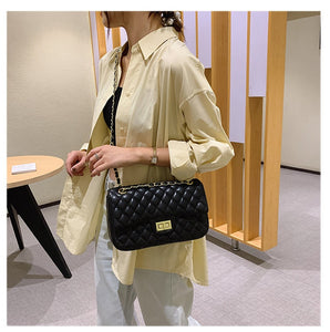 LUXURY Women Shoulder Bag PU Leather Lingge Pattern 2022