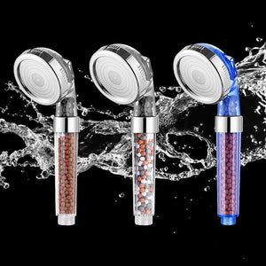 ZhangJi 3 Modes Bath Shower Adjustable Jetting Shower Head High Pressure Saving Water Bathroom Anion Filter Shower SPA Nozzle