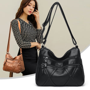 CLASSIC Women Soft Leather Shoulder Bags Multi-Layer Crossbody Bag Luxury Designer Handbag and Purse