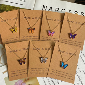 Fashion Women Necklace Korea Style New Butterfly Pendant Necklace Gift For Girl Cute Lovely Neck Jewelry