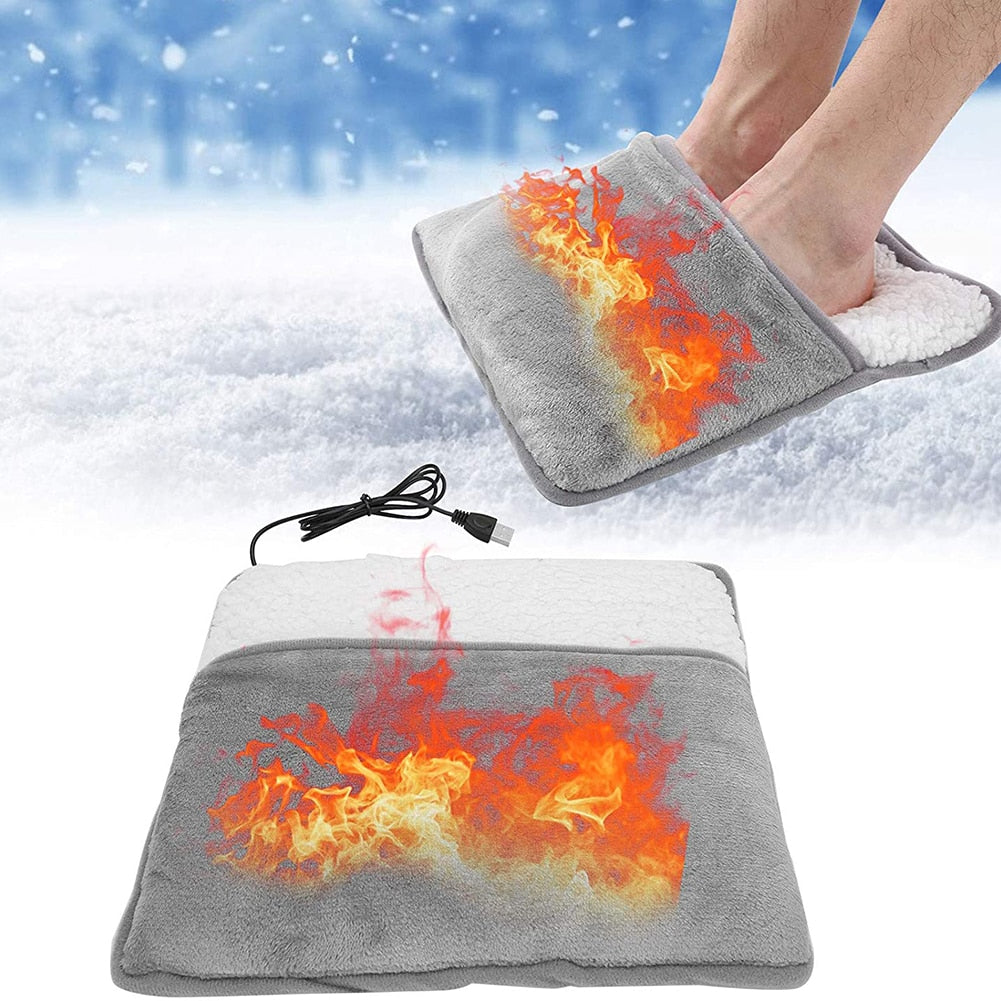 FOOT HEATER Portable Heating Pad Universal Soft Plush Washable Foot Warmer Mat