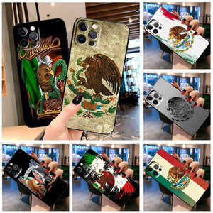 Mexico Customized Mexican Eagle Flag Phone Case For Apple iPhone Black Cover